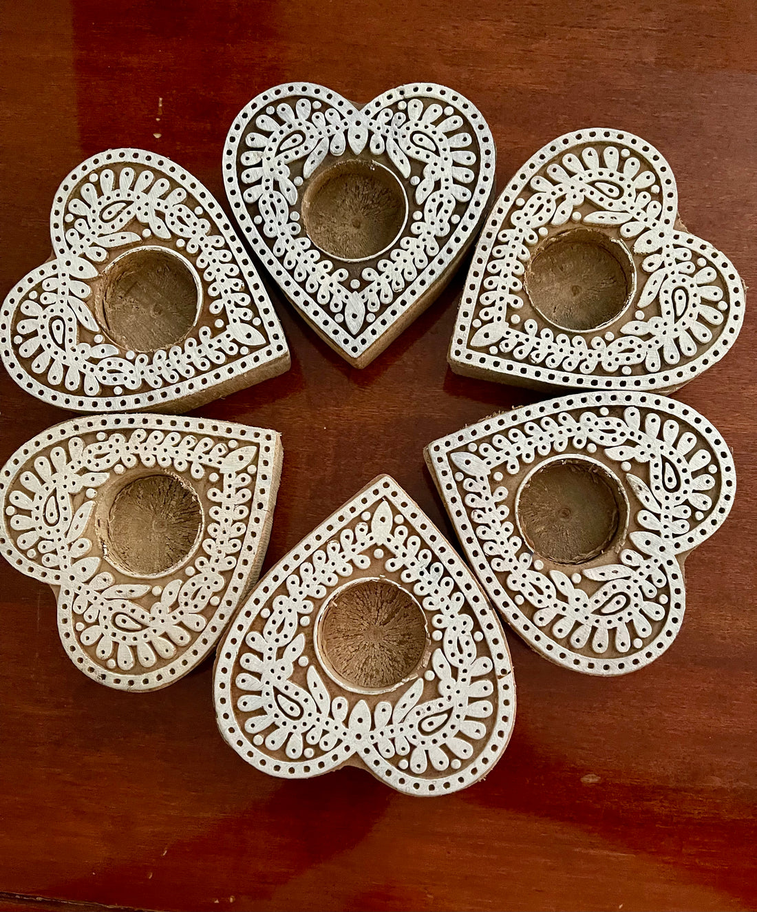 Wooden Holiday Tea Light Holders