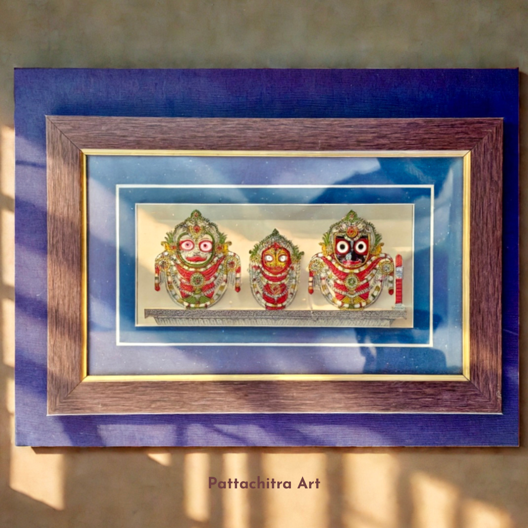 Exquisite Pattachitra art collection, showcasing intricate hand-painted designs inspired by traditional Odisha folklore. Each piece features detailed motifs and vibrant colors, capturing the essence of cultural heritage.